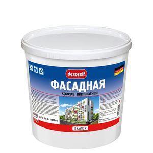 Изображение товара: Краска фасадная, акрилатная, белая, Pufas (Пуфас) Decoself, базис А, 15 л