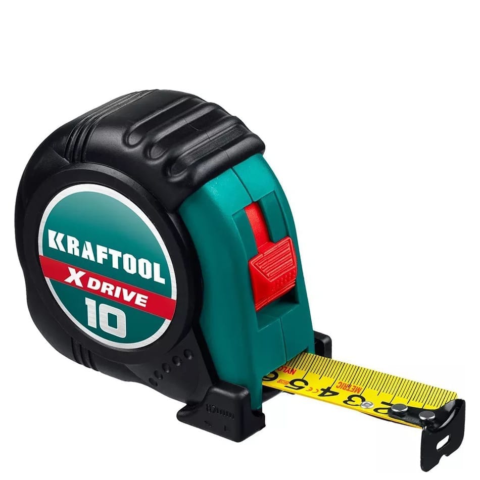 Рулетка Kraftool X-Drive с фиксатором 10 м x 25 мм