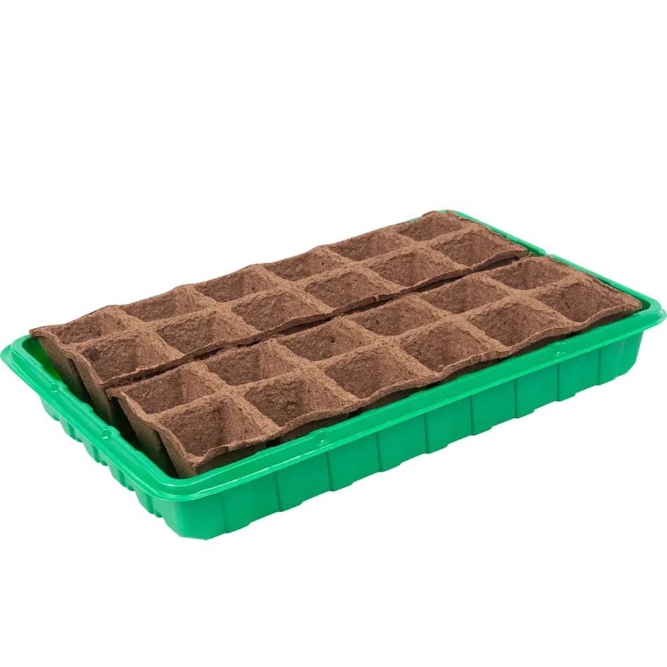 Набор для рассады с торфяными горшками 36x23 см, 24 ячейки